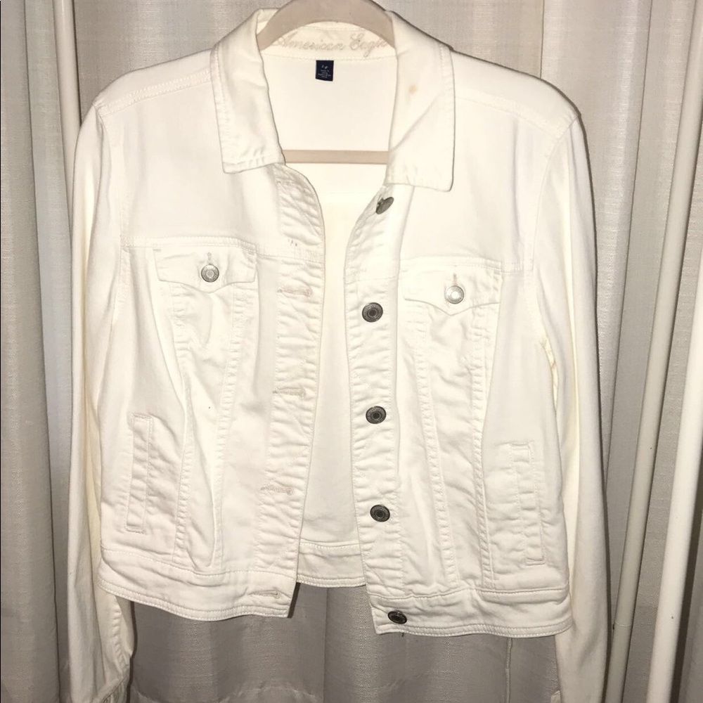 American Eagle white denim jacket